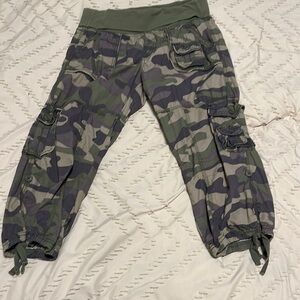 Almost Famous Green Camouflage Cargo Pants